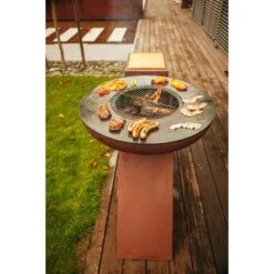 Ferrum Art Design Feuerstelle L-Form Rost -Grill und Flamme 1310713 11
