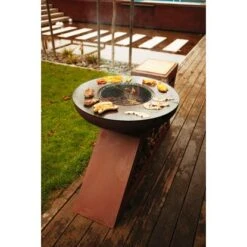 Ferrum Art Design Feuerstelle L-Form Rost -Grill und Flamme 1310713 12