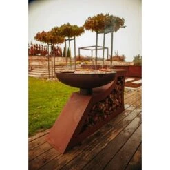 Ferrum Art Design Feuerstelle L-Form Rost -Grill und Flamme 1310713 9