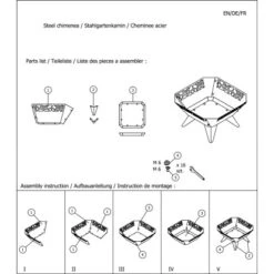 Dobar Design-Feuerschale Viereckig -Grill und Flamme 157987 4637 7