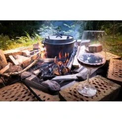 El Fuego Dutch-Oven Gusseisen 7,2 L Deckel 1,8 L Schwarz -Grill und Flamme 194126 2240 AB 01