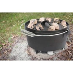 El Fuego Dutch-Oven Gusseisen 7,2 L Deckel 1,8 L Schwarz -Grill und Flamme 194126 2240 AB 02