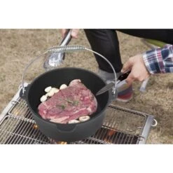 El Fuego Dutch-Oven Gusseisen 7,2 L Deckel 1,8 L Schwarz -Grill und Flamme 194126 2240 AB 03