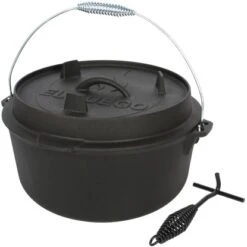 El Fuego Dutch-Oven Gusseisen 7,2 L Deckel 1,8 L Schwarz