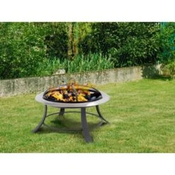 Tepro Feuerstelle Silver City 74 X 50 X 74 Cm (B X H X T) Schwarz/Edelstahl -Grill und Flamme 2081834 24001