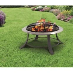 Tepro Feuerstelle Silver City 74 X 50 X 74 Cm (B X H X T) Schwarz/Edelstahl -Grill und Flamme 2081834 2400 1