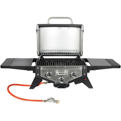 El Fuego Tischgasgrill Smoker Medison 2 Brenner Silber 3 El Fuego Tischgasgrill Smoker Medison 2 Brenner Silber – Bild 3