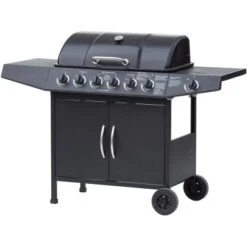 El Fuego Gasgrill Dayton 6-Brenner + Seitenbrenner Schwarz Ca. 133 X 97 X 54 Cm -Grill und Flamme 347 2240 DAYTON61SCHWARZ 3