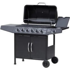 El Fuego Gasgrill Dayton 6-Brenner + Seitenbrenner Schwarz Ca. 133 X 97 X 54 Cm -Grill und Flamme 347 2240 DAYTON61SCHWARZ 4