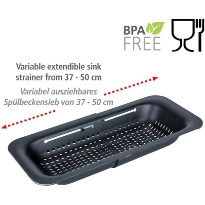 Wenko Spülbeckensieb Sivo Ausziehbar Schwarz 1 Wenko Spülbeckensieb Sivo Ausziehbar Schwarz