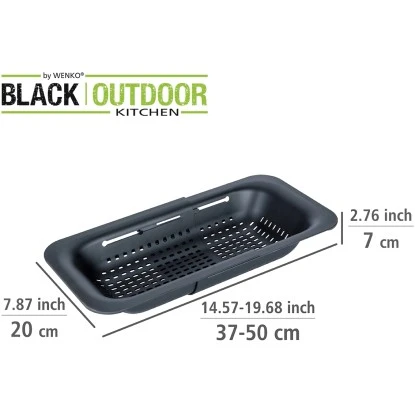 Wenko Spülbeckensieb Sivo Ausziehbar Schwarz 3 Wenko Spülbeckensieb Sivo Ausziehbar Schwarz – Bild 3