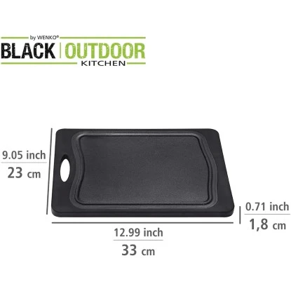 Wenko Schneidebrett Kombi Mit Griff Und Saftrille 33 Cm X 23 Cm Schwarz 5 Wenko Schneidebrett Kombi Mit Griff Und Saftrille 33 Cm X 23 Cm Schwarz – Bild 5