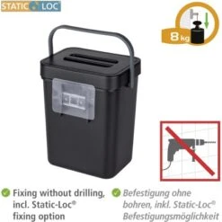 Wenko Abfallsammler Mit Griff Tago Black Outdoor Kitchen 5 L -Grill und Flamme 4008838383353 1068 03