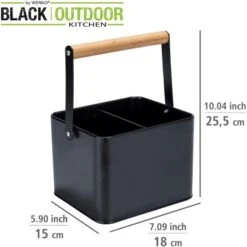 Wenko Utensilienkorb Baco Black Outdoor Kitchen Schwarz -Grill und Flamme 4008838383766 1068 04