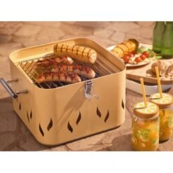Tragbarer Grill Im Retrostyle -Grill und Flamme 4048126048458 AB02 170321