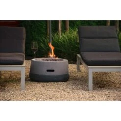 Dobar Outdoor-Feuerschale Mit Gasflamme Calido Ø 60 Cm Grau -Grill und Flamme 4637 lavaofenfeuerstelle 8 1