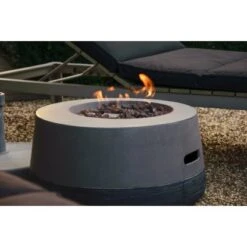 Dobar Outdoor-Feuerschale Mit Gasflamme Calido Ø 60 Cm Grau -Grill und Flamme 4637 lavaofenfeuerstelle 9 1