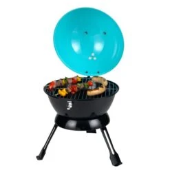 Tepro Mini-Holzkohle-Kugelgrill Salida Türkis -Grill und Flamme 660790 2400 Salida 03