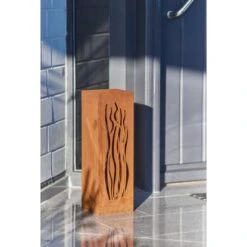 Gartenfreude FeuersäuleDesign Wellen Edelrost 16 X 16 X 50 Cm -Grill und Flamme 753063 4655 03