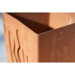 Gartenfreude FeuersäuleDesign Wellen Edelrost 16 X 16 X 50 Cm -Grill und Flamme 753063 4655 06