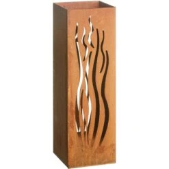 Gartenfreude FeuersäuleDesign Wellen Edelrost 16 X 16 X 50 Cm