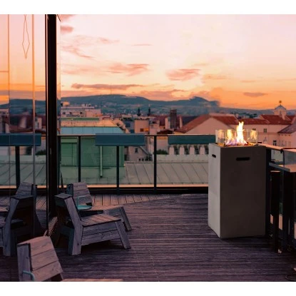 Amare Gas-Feuerstelle Für Den Außenbereich Quadratisch Grau 4 Amare Gas-Feuerstelle Für Den Außenbereich Quadratisch Grau – Bild 4