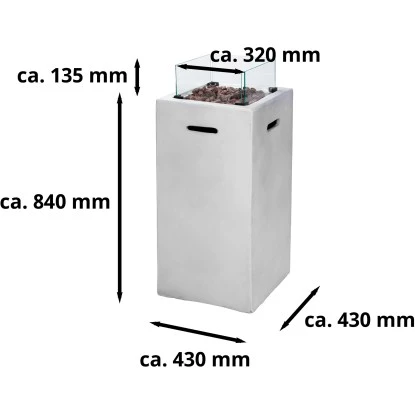 Amare Gas-Feuerstelle Für Den Außenbereich Quadratisch Grau 7 Amare Gas-Feuerstelle Für Den Außenbereich Quadratisch Grau – Bild 7