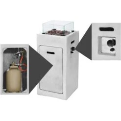 Amare Gas-Feuerstelle Für Den Außenbereich Quadratisch Grau 18 Amare Gas-Feuerstelle Für Den Außenbereich Quadratisch Grau -Grill und Flamme 765581 4655 08