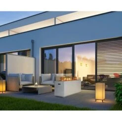 Amare Gas-Feuerstelle Für Den Außenbereich Weiß -Grill und Flamme 765591 4655 03