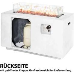 Amare Gas-Feuerstelle Für Den Außenbereich Weiß -Grill und Flamme 765591 4655 06