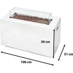 Amare Gas-Feuerstelle Für Den Außenbereich Weiß -Grill und Flamme 765591 4655 07