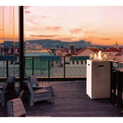 Amare Gas-Feuerstelle Für Den Außenbereich Quadratisch Weiß -Grill und Flamme 765603 4655 04