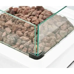 Amare Gas-Feuerstelle Für Den Außenbereich Quadratisch Weiß -Grill und Flamme 765603 4655 06