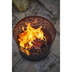 Gartenfreude Design Feuerstelle Ø 39 Cm Schwarz -Grill und Flamme 765609 4655 03