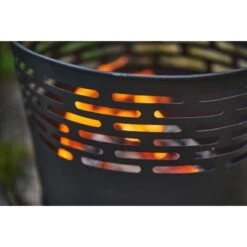 Gartenfreude Design Feuerstelle Ø 39 Cm Schwarz -Grill und Flamme 765609 4655 04