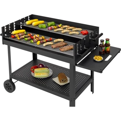 Tepro Atlanta-Holzkohlen Grillwagen Schwarz 2 Tepro Atlanta-Holzkohlen Grillwagen Schwarz – Bild 2