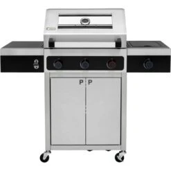 Tepro Gasgrill Keansburg 3 Mit Seitenbrenner Schwarz-Edelstahl -Grill und Flamme 769380 2400 04