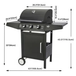 El Fuego Gasgrill San Angelo 3 Brenner Ca. 109,6 X 110,5 X 53 Cm -Grill und Flamme 8264103 2240 04