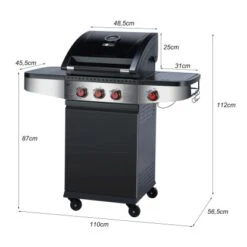 El Fuego Gasgrill Houston 3+1 Ca. 110 X 112 X 56,5 Cm -Grill und Flamme 826417 7