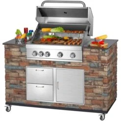 El Fuego Gasgrillküche AY 3000 Built-In Ca.147 Cm X 130 Cm X 68 Cm -Grill und Flamme 839339 2240 GRILLKUECHE 3