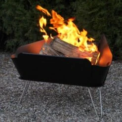 VASNER Merive M1 Feuerschale Niedrig Abgerundet Schwarz -Grill und Flamme ign garten terrasse mood5q