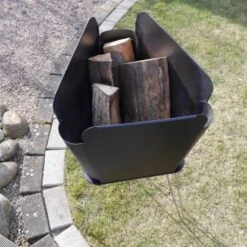 VASNER Merive M2 Feuerkorb Mittelhoch Abgerundet Schwarz -Grill und Flamme sign garten terrasse mood5